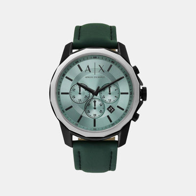 Banks Men Quartz Green Dial Chronograph Leather Watch AX1725