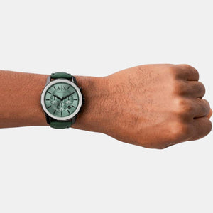 Banks Men Quartz Green Dial Chronograph Leather Watch AX1725