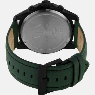 Banks Men Quartz Green Dial Chronograph Leather Watch AX1725