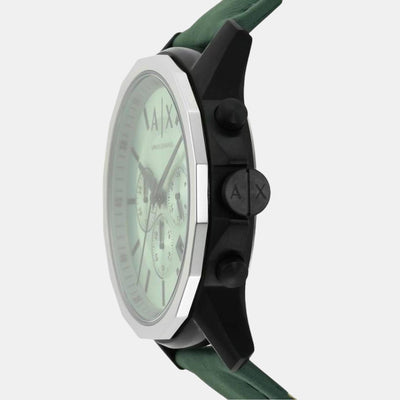 Banks Men Quartz Green Dial Chronograph Leather Watch AX1725