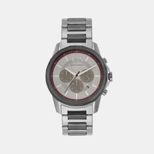 Banks Men Quartz Silver Dial Chronograph Stainless Steel Watch AX1745