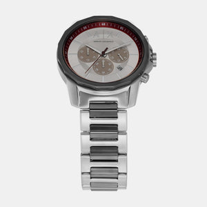 Banks Men Quartz Silver Dial Chronograph Stainless Steel Watch AX1745