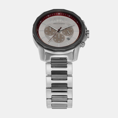 Banks Men Quartz Silver Dial Chronograph Stainless Steel Watch AX1745