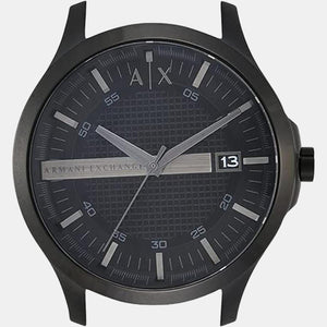 Hampton Men Quartz Black Dial Analog Stainless Steel Watch AX2104