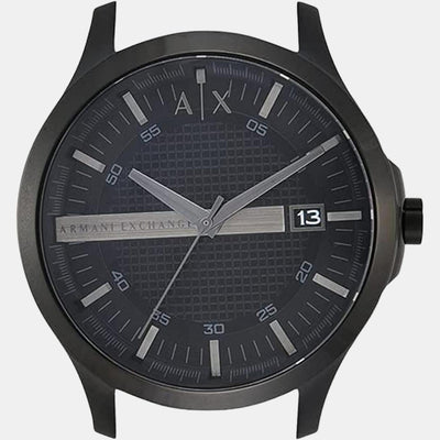 Hampton Men Quartz Black Dial Analog Stainless Steel Watch AX2104