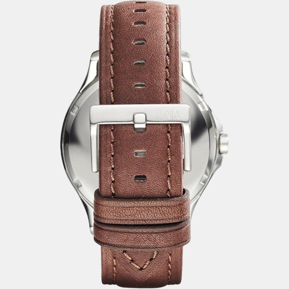Hampton Men Quartz Blue Dial Analog Leather Watch AX2133