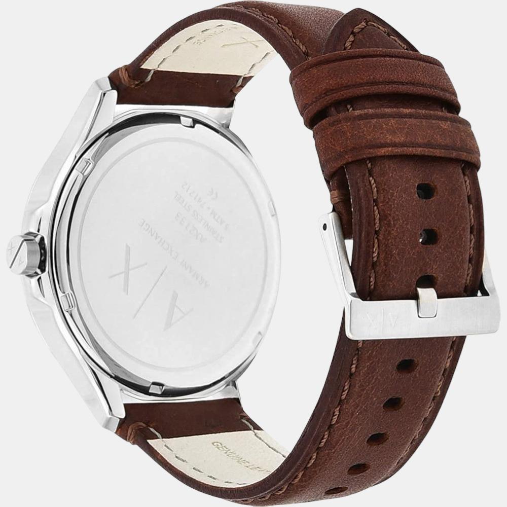 Hampton Men Quartz Blue Dial Analog Leather Watch AX2133