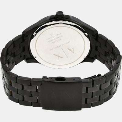 Hampton Men Quartz Black Dial Analog Stainless Steel Watch AX2144