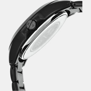 Hampton Men Quartz Black Dial Analog Stainless Steel Watch AX2144