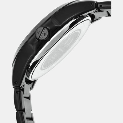 Hampton Men Quartz Black Dial Analog Stainless Steel Watch AX2144