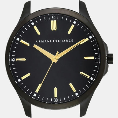 Hampton Men Quartz Black Dial Analog Stainless Steel Watch AX2144