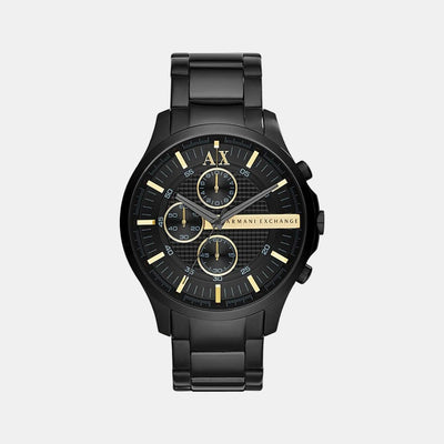 Hampton Men Quartz Black Dial Chronograph Stainless Steel Watch AX2164
