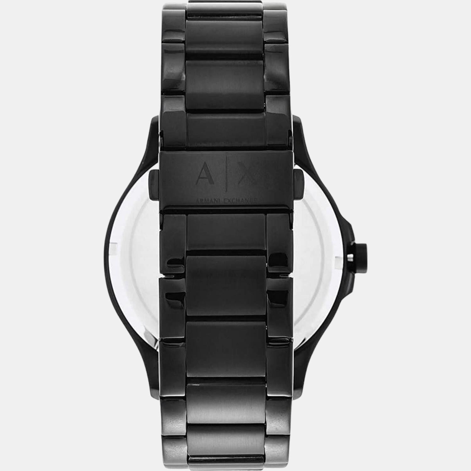 Hampton Men Quartz Black Dial Chronograph Stainless Steel Watch AX2164