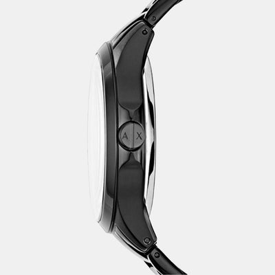 Hampton Men Quartz Black Dial Analog Stainless Steel Watch AX2189