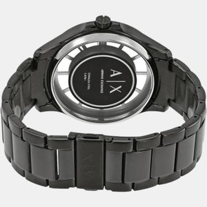 Hampton Men Quartz Black Dial Analog Stainless Steel Watch AX2189