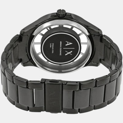 Hampton Men Quartz Black Dial Analog Stainless Steel Watch AX2189