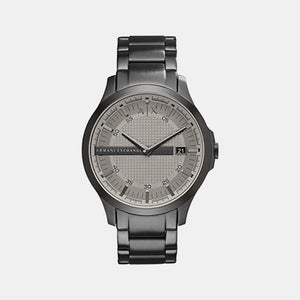 Hampton Men Quartz Grey Dial Analog Stainless Steel Watch AX2194