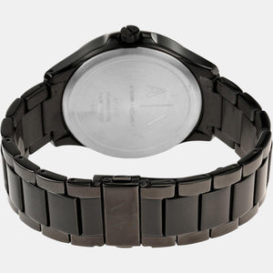 Hampton Men Quartz Black Dial Analog Stainless Steel Watch AX2413