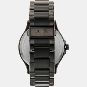 Hampton Men Quartz Black Dial Analog Stainless Steel Watch AX2413