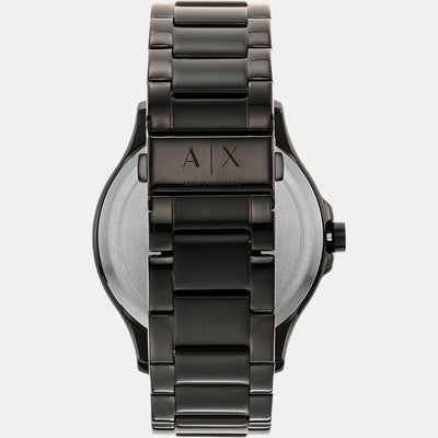 Hampton Men Quartz Black Dial Analog Stainless Steel Watch AX2413