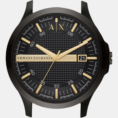Hampton Men Quartz Black Dial Analog Stainless Steel Watch AX2413