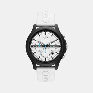 Hampton Men Quartz White Dial Chronograph Silicone Watch AX2435