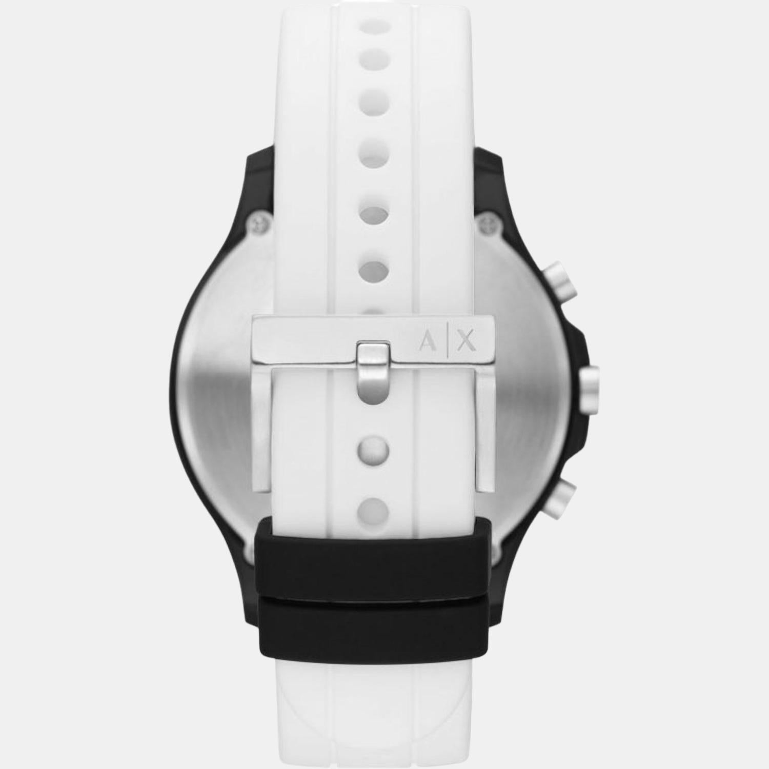 Hampton Men Quartz White Dial Chronograph Silicone Watch AX2435
