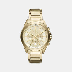 Drexler Men Quartz Gold Dial Chronograph Stainless Steel Watch AX2602