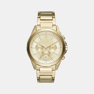 Drexler Men Quartz Gold Dial Chronograph Stainless Steel Watch AX2602