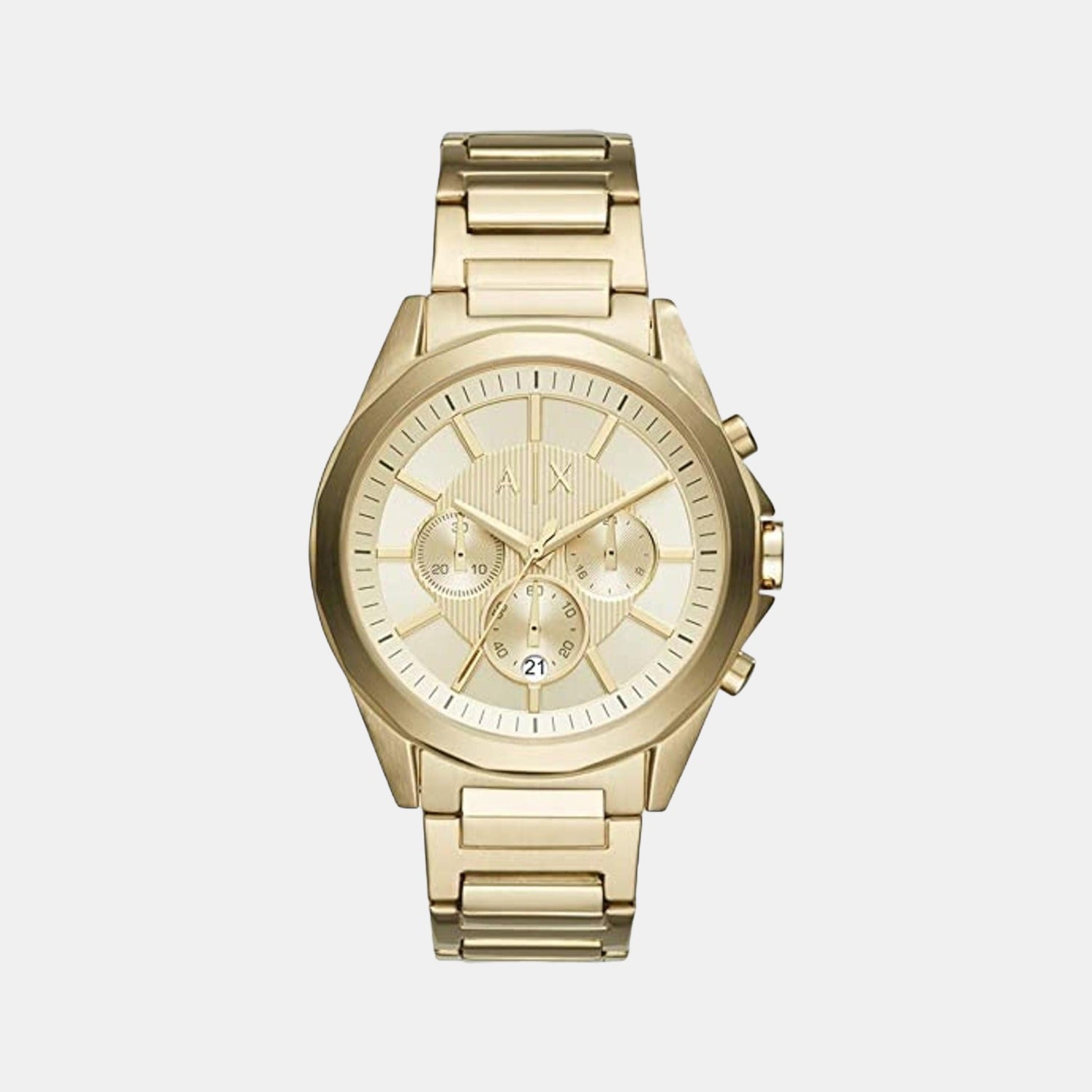 Drexler Men Quartz Gold Dial Chronograph Stainless Steel Watch AX2602