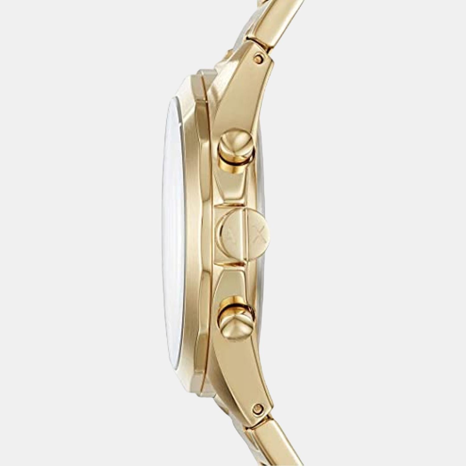 Drexler Men Quartz Gold Dial Chronograph Stainless Steel Watch AX2602