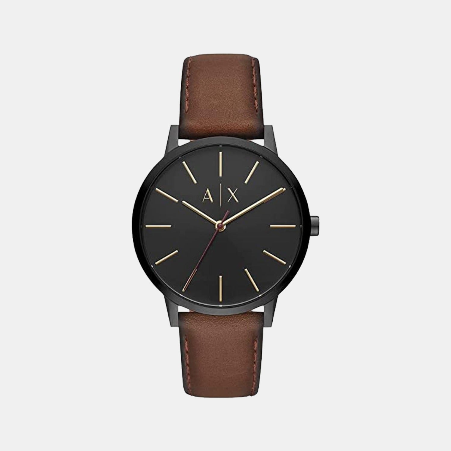 Cayde Men Quartz Black Dial Analog Leather Watch AX2706