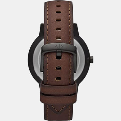Cayde Men Quartz Black Dial Analog Leather Watch AX2706