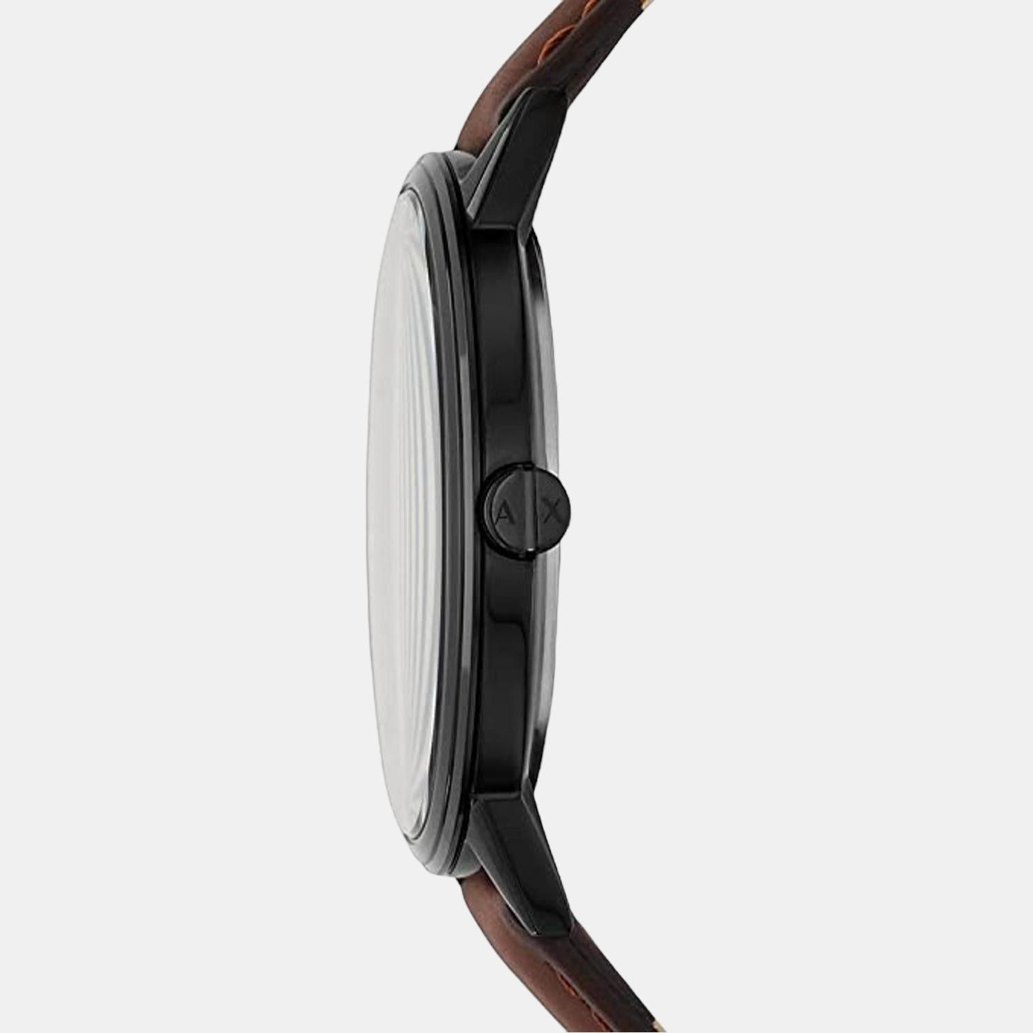 Cayde Men Quartz Black Dial Analog Leather Watch AX2706
