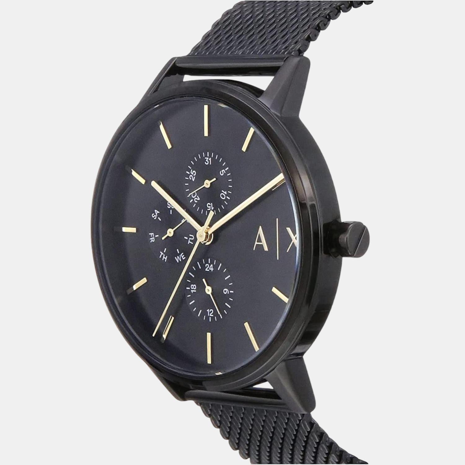 Cayde Men Quartz Black Dial Chronograph Stainless Steel Watch AX2716