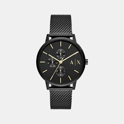Cayde Men Quartz Black Dial Chronograph Stainless Steel Watch AX2716