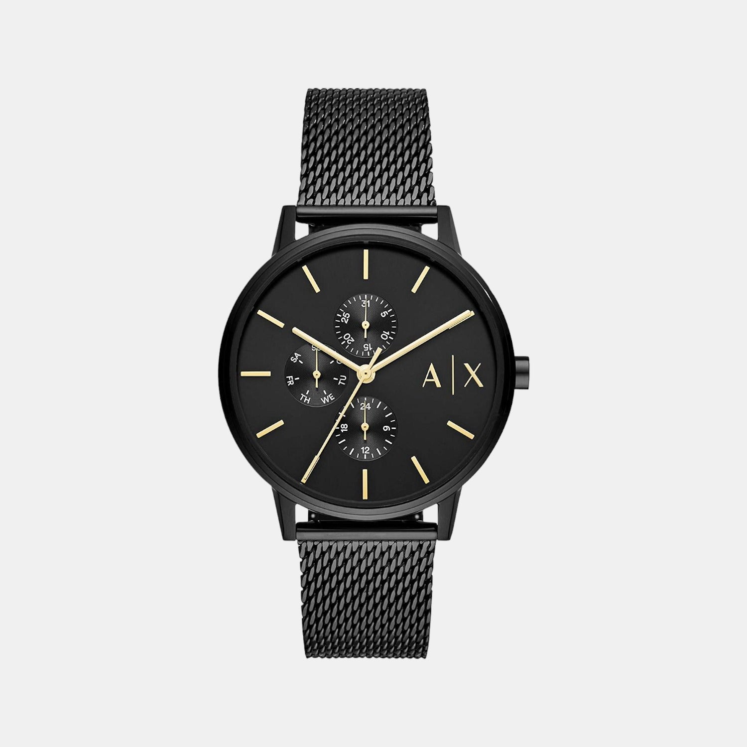 Cayde Men Quartz Black Dial Chronograph Stainless Steel Watch AX2716
