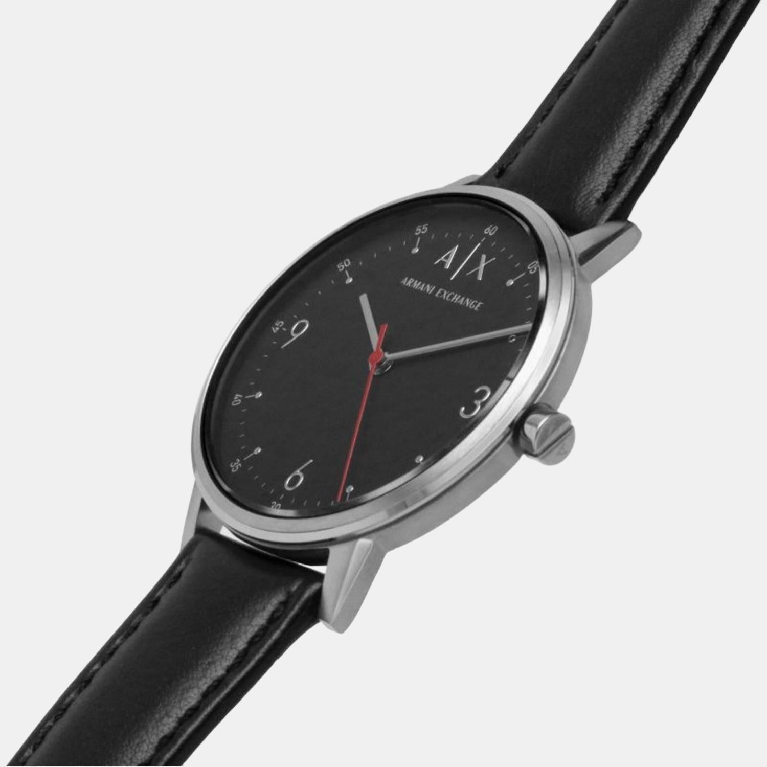 Cayde Men Quartz Black Dial Analog Leather Watch AX2739