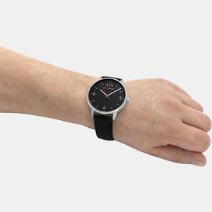 Cayde Men Quartz Black Dial Analog Leather Watch AX2739