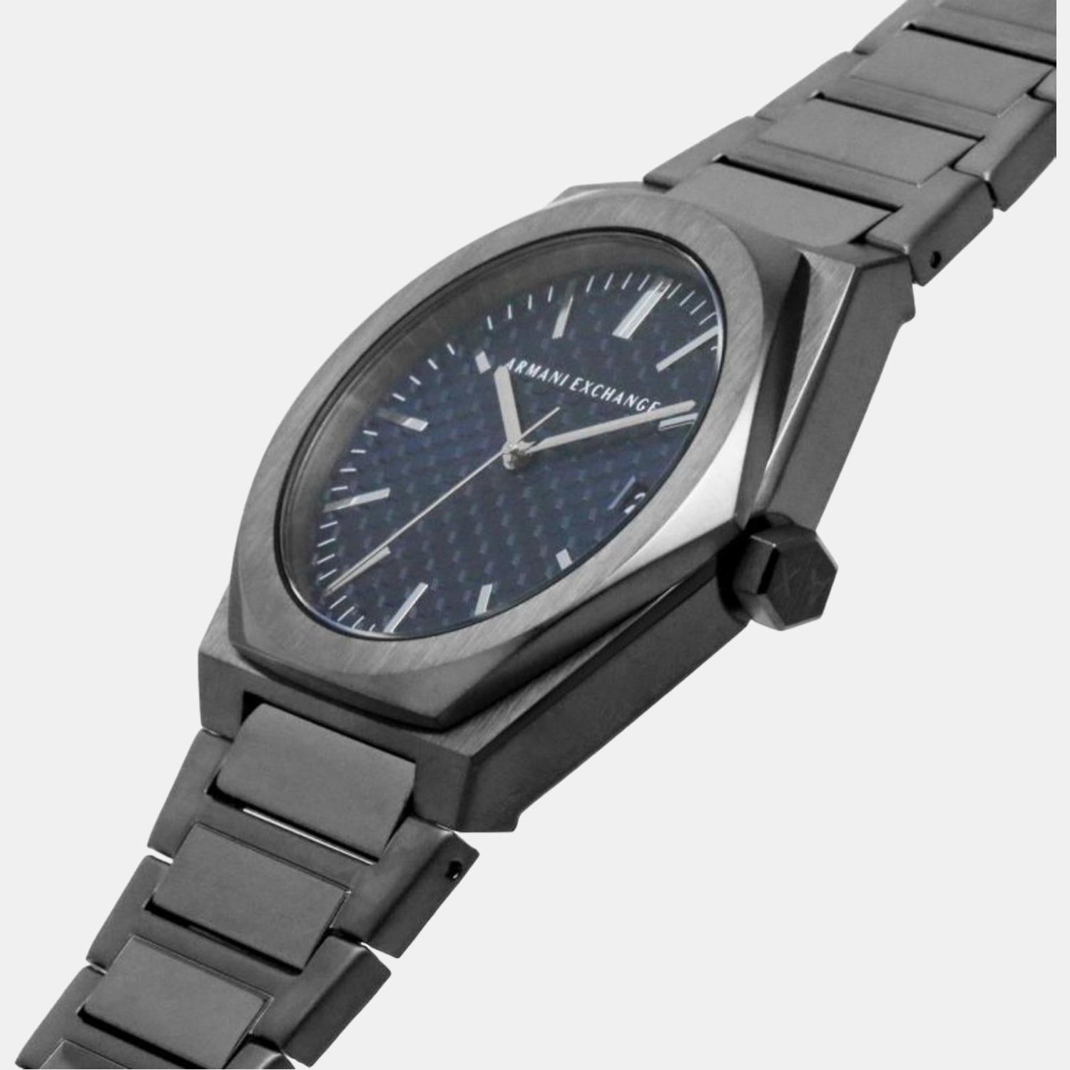 Geraldo Men Quartz Blue Dial Analog Stainless Steel Watch AX2811