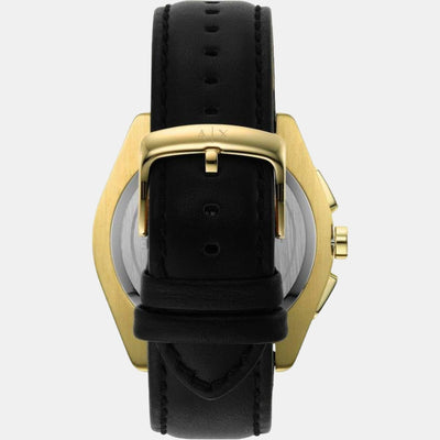 Giacomo Men Quartz Gold Dial Chronograph Leather Watch AX2861