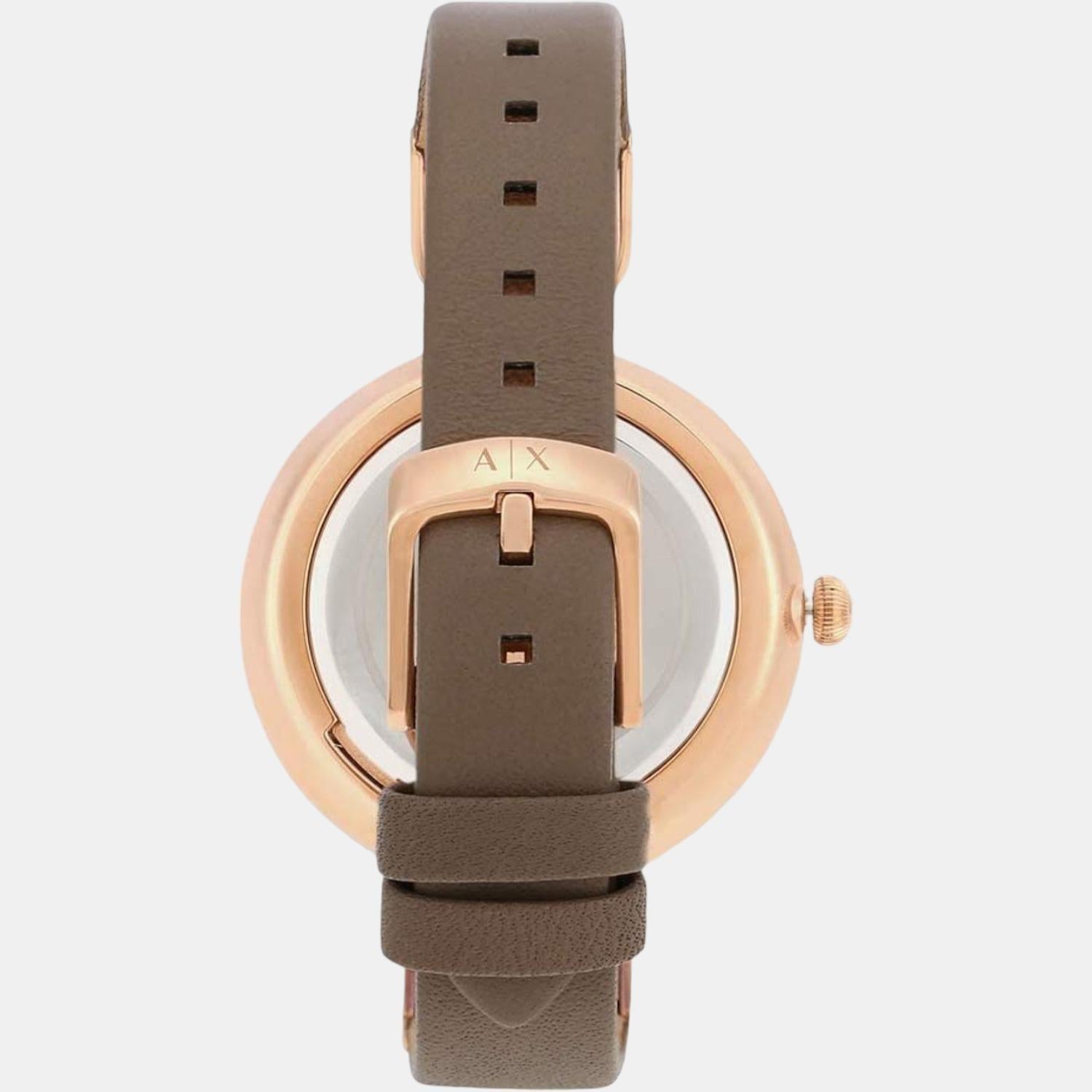 Brooke Women Quartz Black Dial Analog Leather Watch AX5329