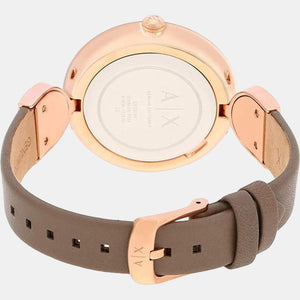 Brooke Women Quartz Black Dial Analog Leather Watch AX5329