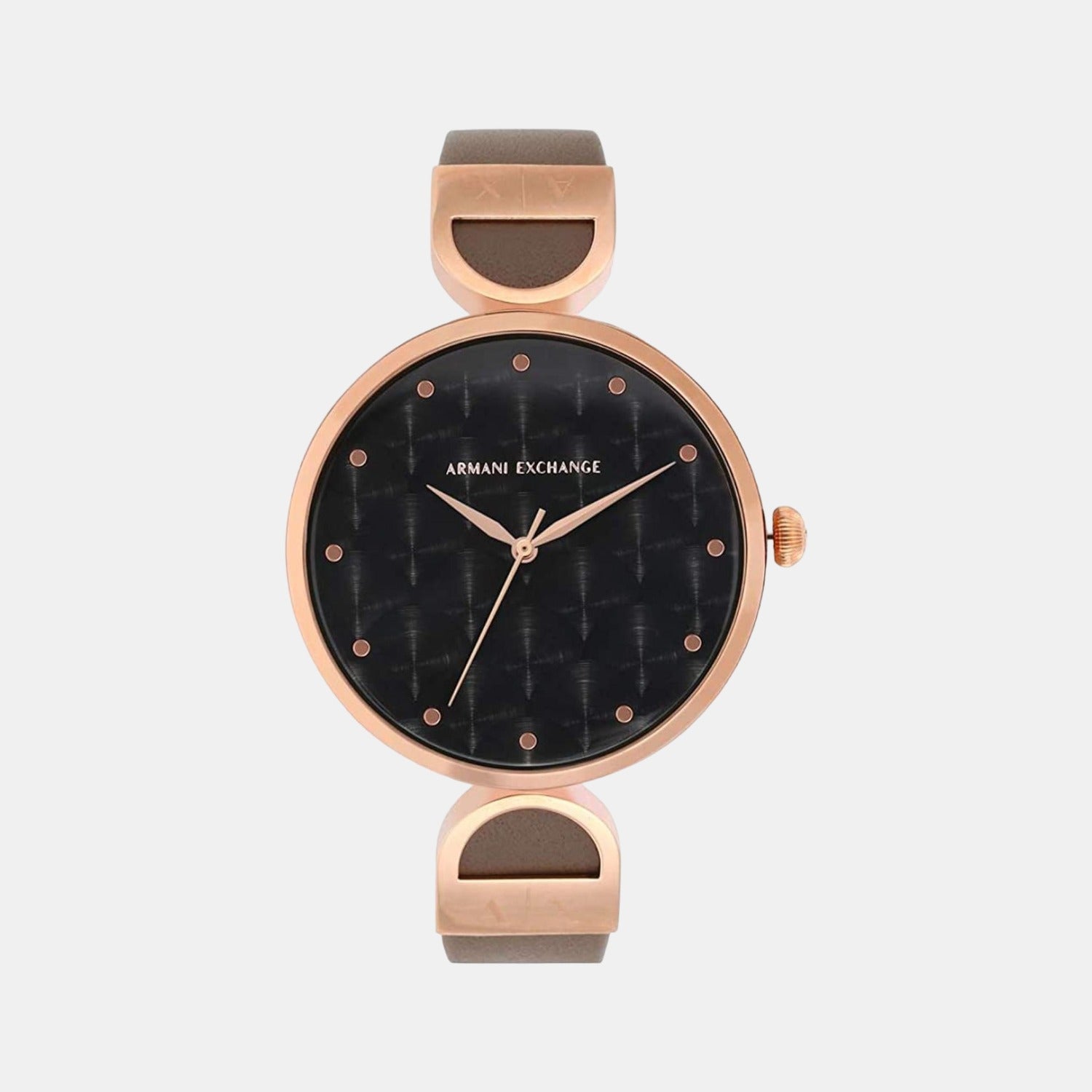 Brooke Women Quartz Black Dial Analog Leather Watch AX5329
