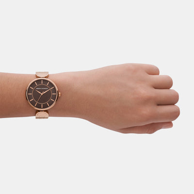 Brooke Women Quartz Rose Gold Dial Analog Stainless Steel Watch AX5384