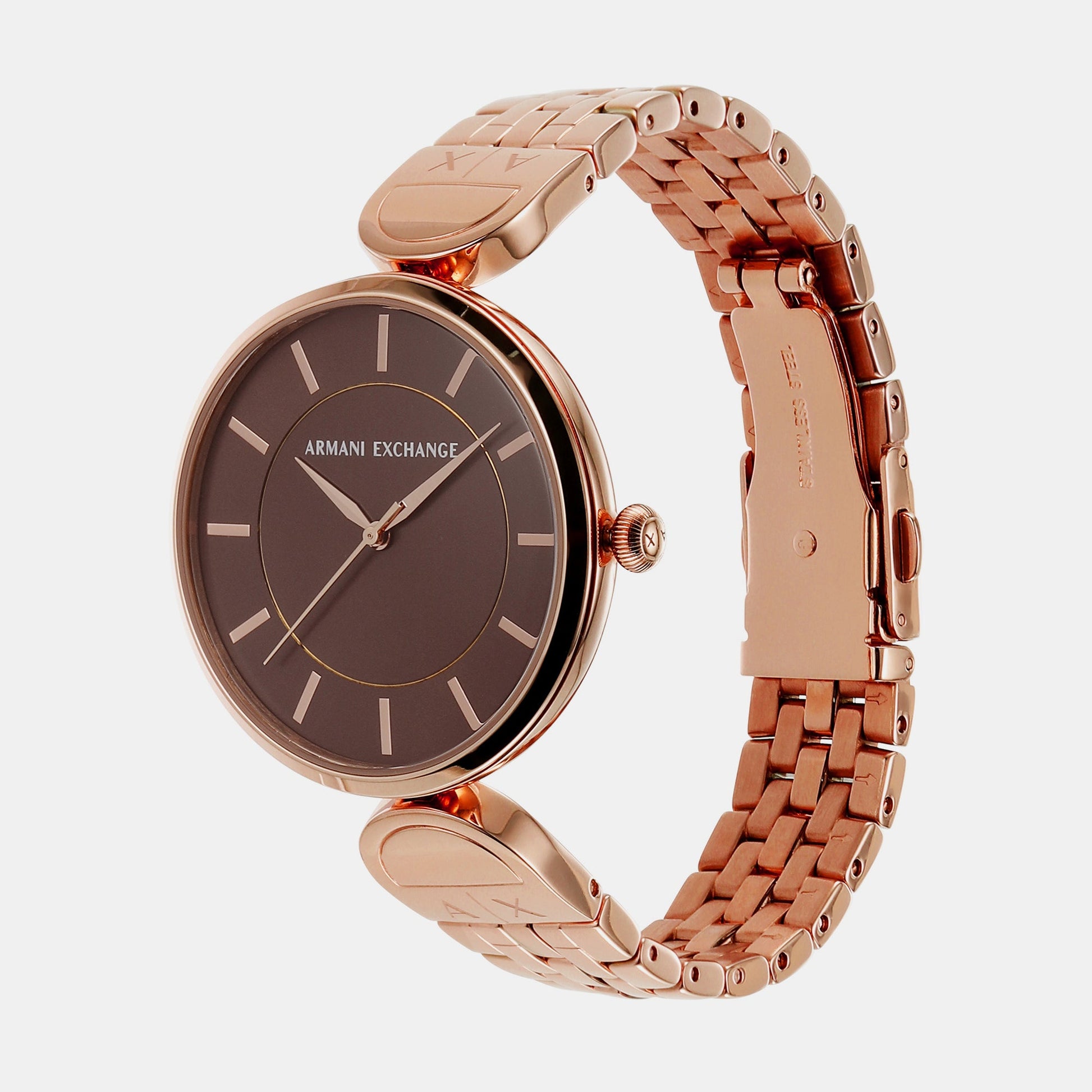 Brooke Women Quartz Rose Gold Dial Analog Stainless Steel Watch AX5384