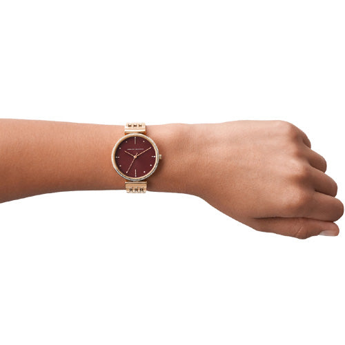 Armani Exchange Dress Red Dial Women 36mm