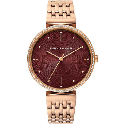 Armani Exchange Dress Red Dial Women 36mm