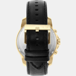 Banks Men Quartz Black Dial Chronograph Leather Watch AX7133SET