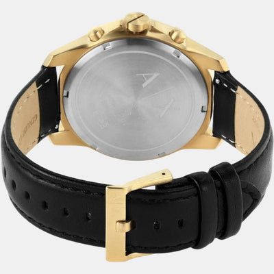 Banks Men Quartz Black Dial Chronograph Leather Watch AX7133SET